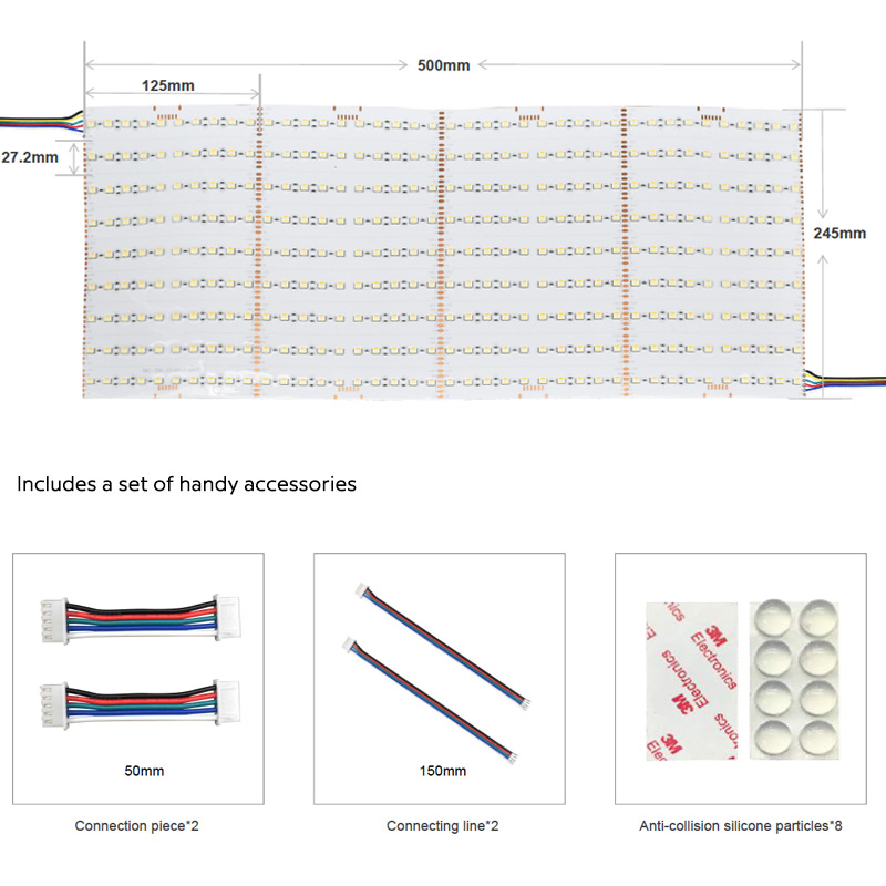 24V 5050 5in1 RGBTW LED Light Panel Sheet For Backlighting Stone 40x9 24V 5050 5in1 RGBTW LED Light Panel Sheet For Backlighting Stone 40x9